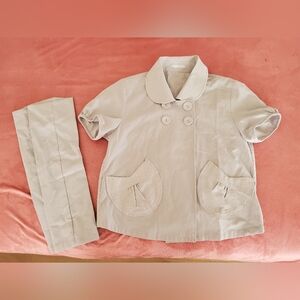 Light Blue Hugyourskin Button Top With Detachable Sleeves